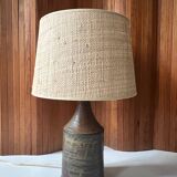 Lampe en céramique grès pyrité et signée Blanot, France 1970