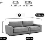 Linen stonewashed sofa, Skander, Am.pm