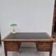 Louis XVI style minister's desk in solid walnut, 4 drawers, old manufacture
