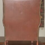 Vintage wingback club chair in leather, 1970s