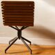 Handcrafted chair, laminated wood and leather