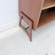 Scandinavian style bookshelf in teak and brass, 1950.
