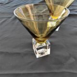 DESIGN GLASSES handcrafted color: 1 set of 4 glasses color AMBER