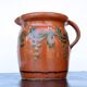 19 th Century French Glazed Terracotta Pitcher Alsace