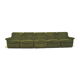 Green velvet vintage element sofa made in the 1970s
