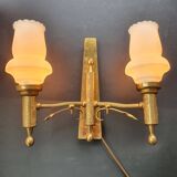 Pair of antique gold wall sconces