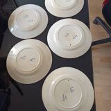 Set of 5 plates from 1930 signed Marcel Goupy