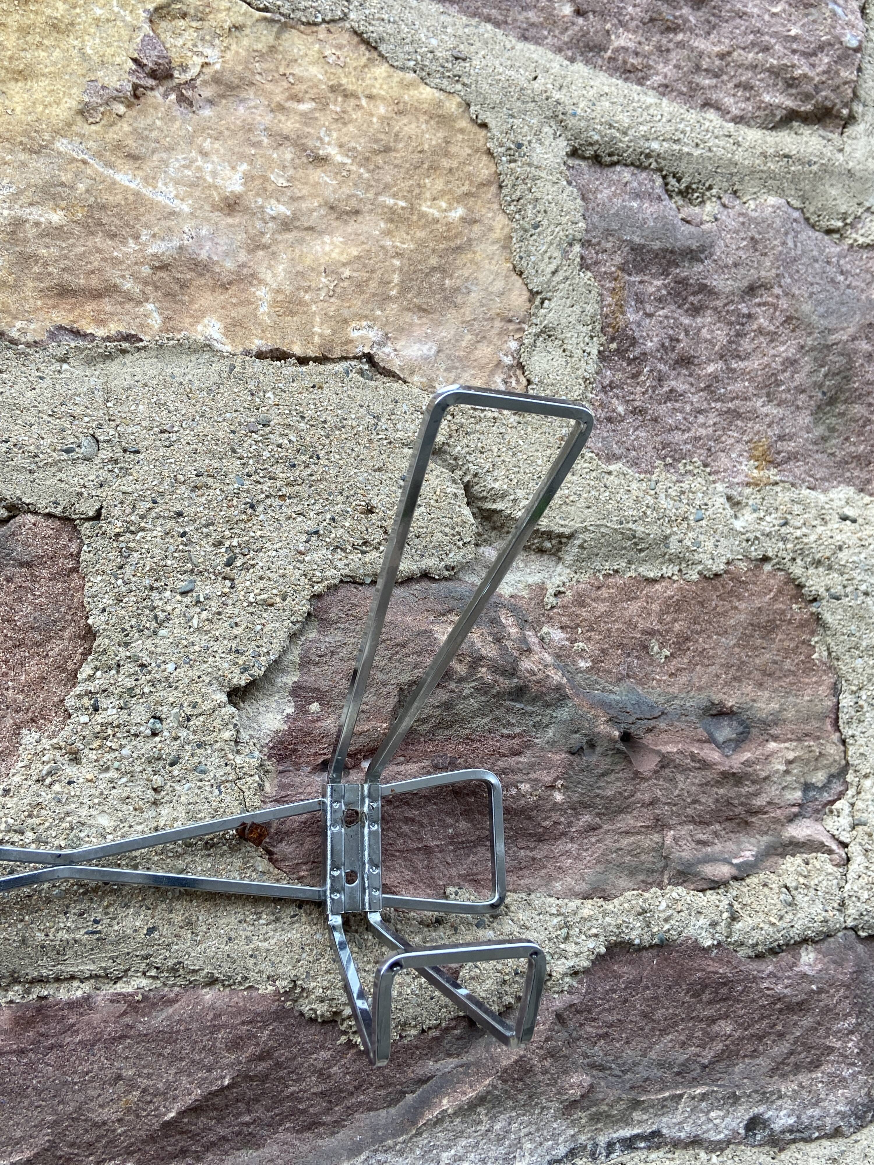 Wall mounted coat rack metal iron vintage mid-century coat hooks 1960s atelier