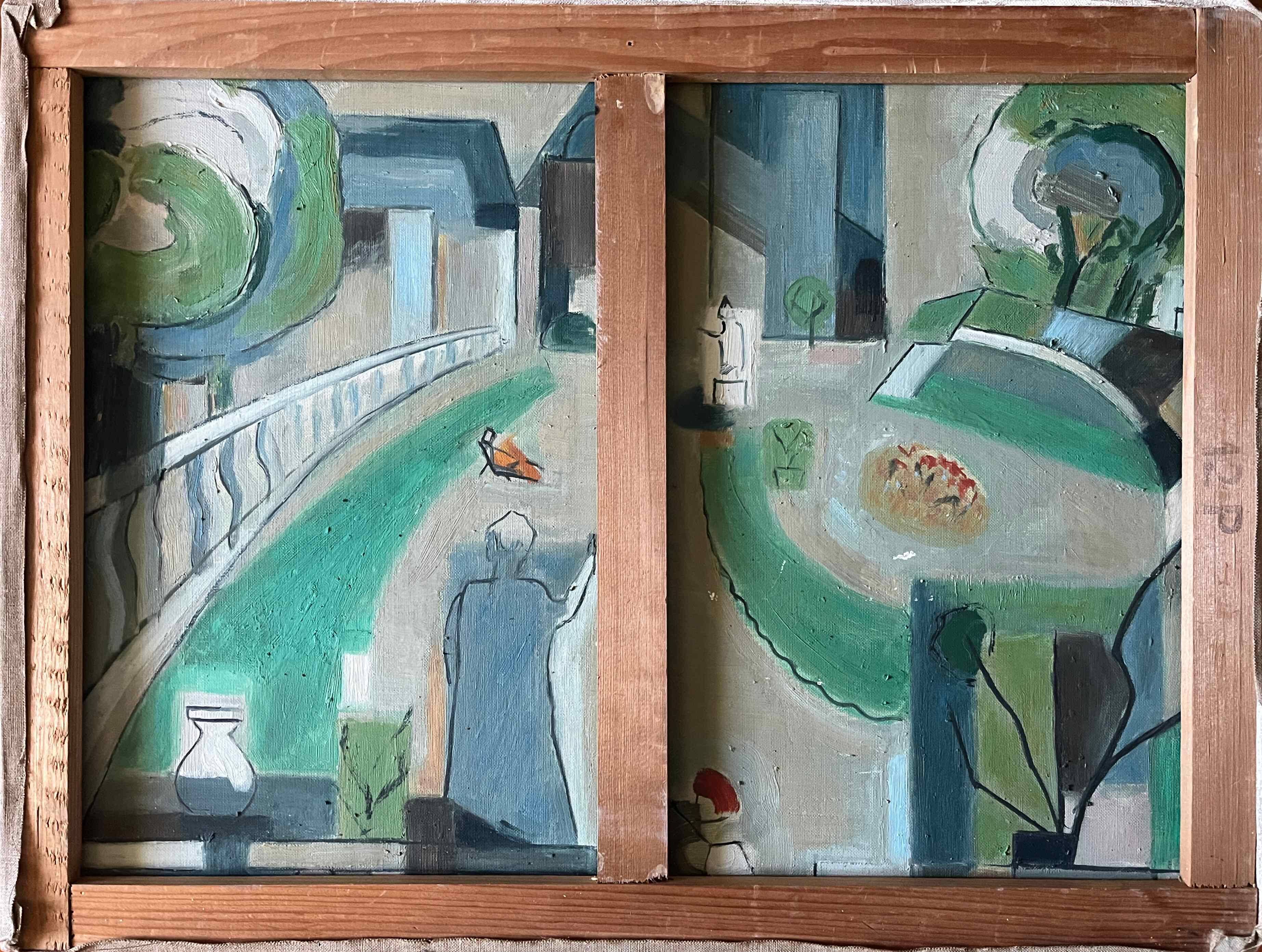 HST Marine painting "Industrial port" signed around 1950