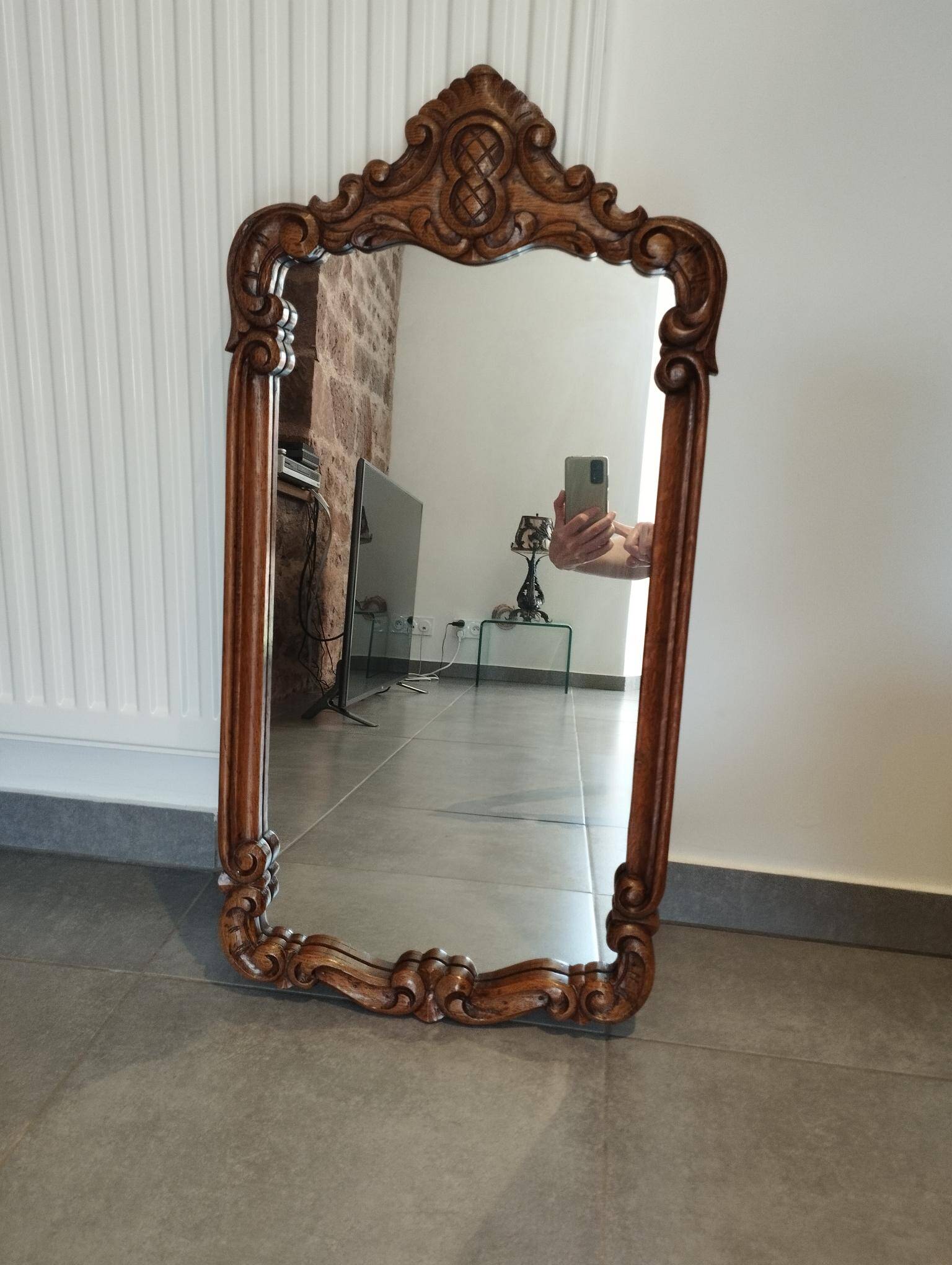 Large mirror in baroque rocaille rococo style