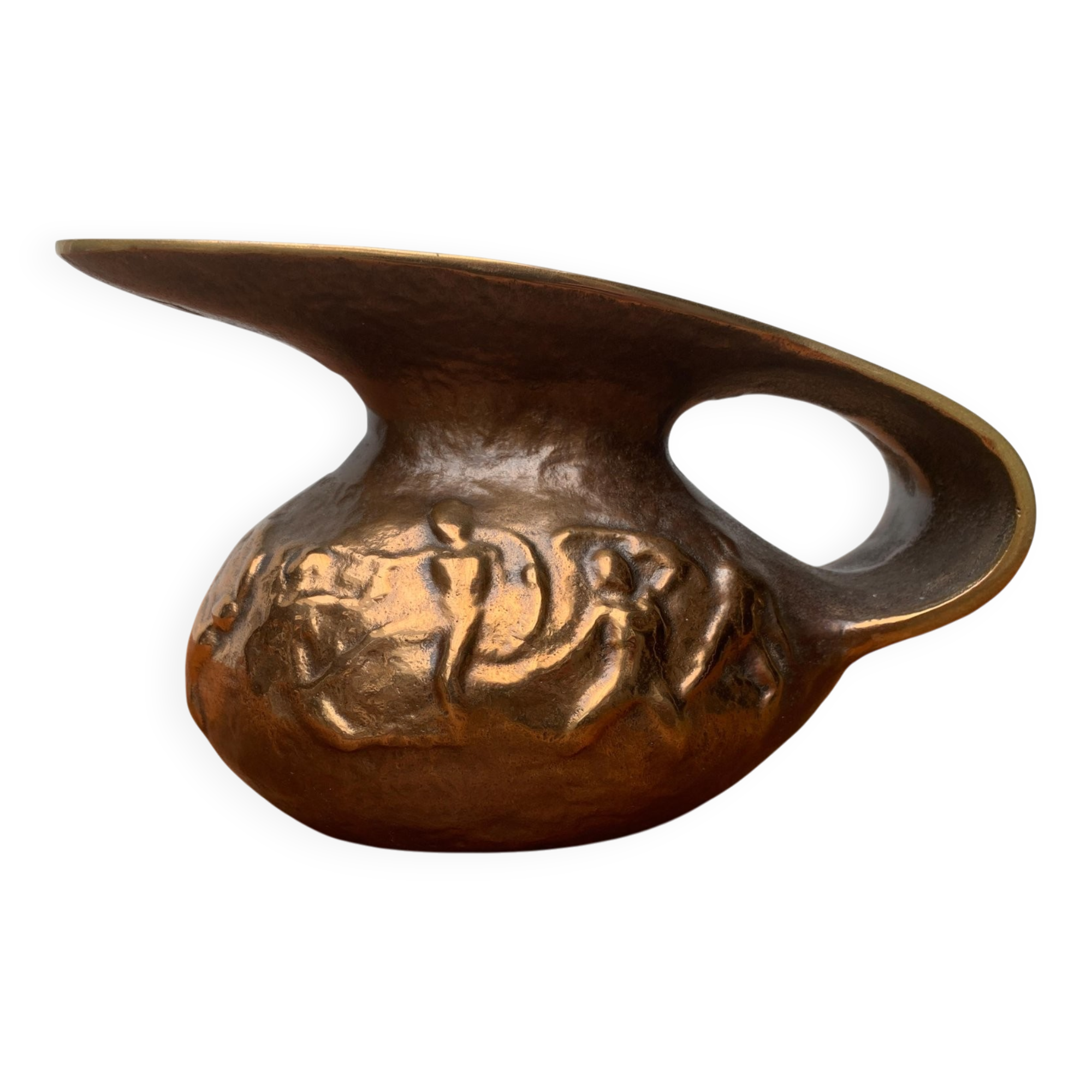 Brutalist Vintage German Bronze Decorative Carafe by Gilde