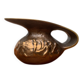 Brutalist Vintage German Bronze Decorative Carafe by Gilde