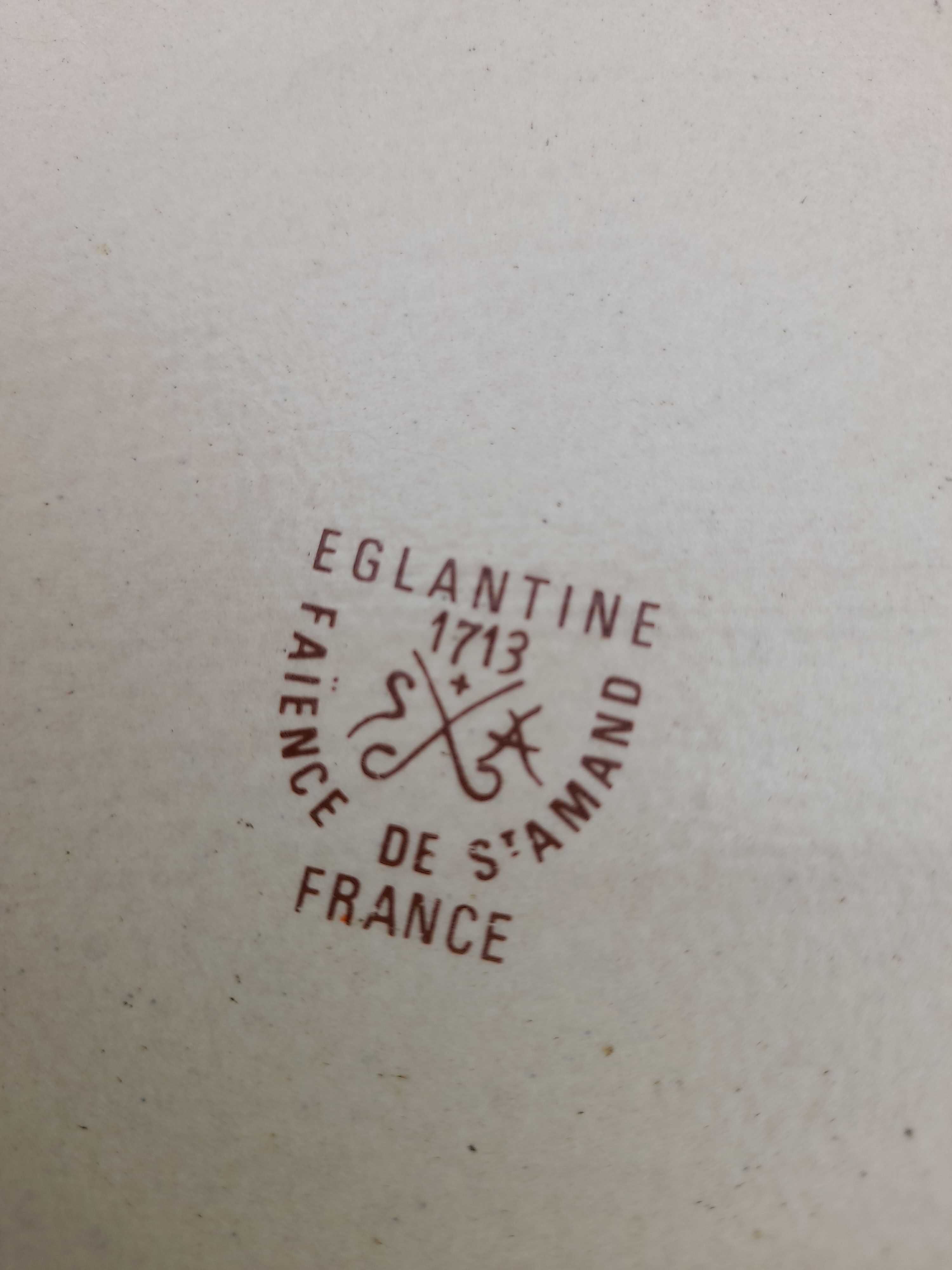 Oval dish in Earthenware of Saint Amand model Eglantine L 36 cm