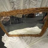 Vintage wicker mirror 1950