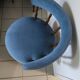Armchair toad wood velvet fabric blue
