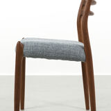 Set of 4 Niels Møller model '78' chairs refurbished