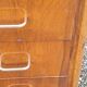 Vintage chest of drawers in walnut compass legs 4 drawers from the 1950s