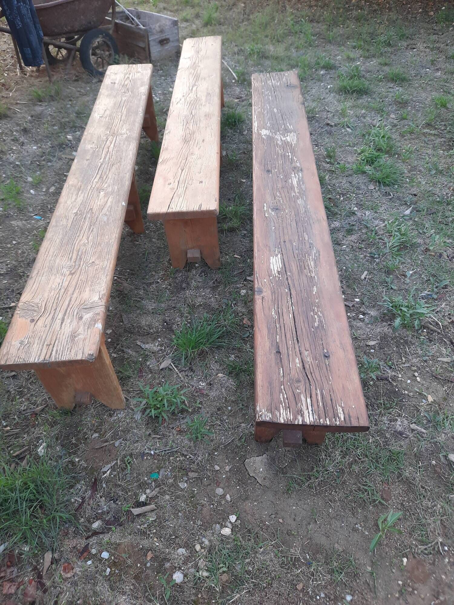 Old farm benches