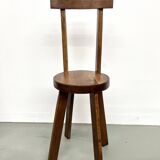 Brutalist chair in solid oak, 1900