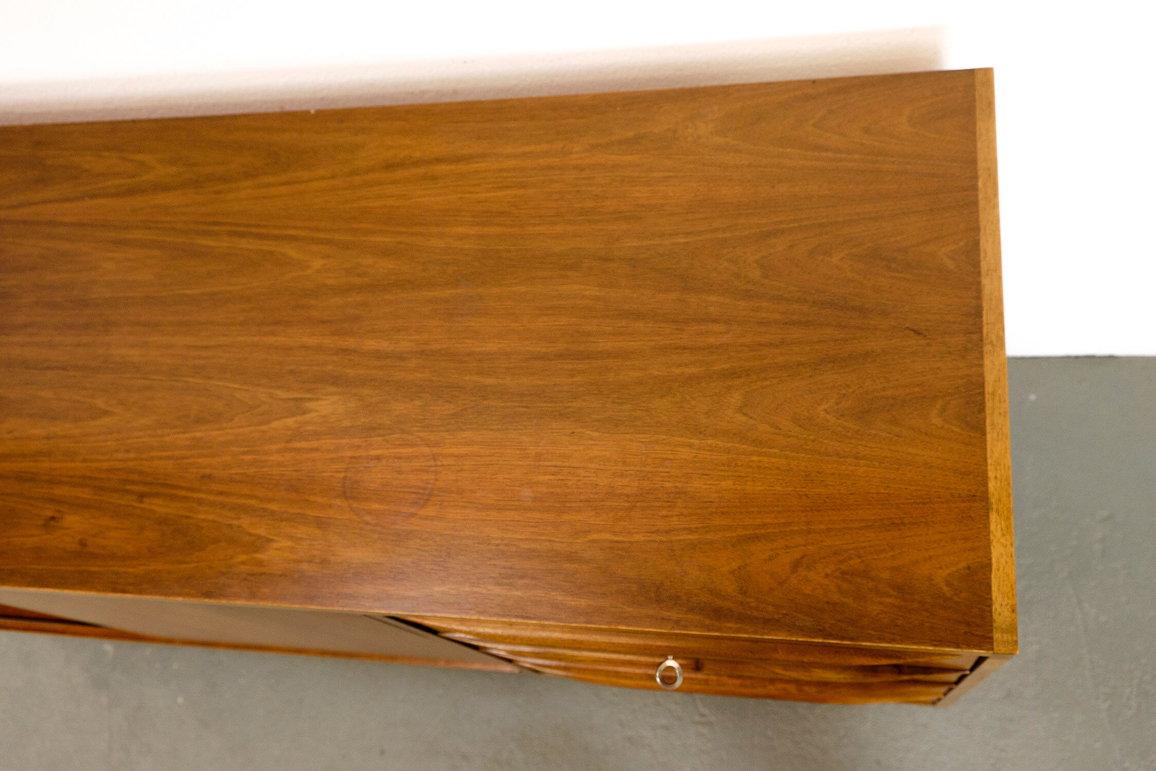 Midcentury Walnut Sideboard with sliding doors and drawers, 1950s