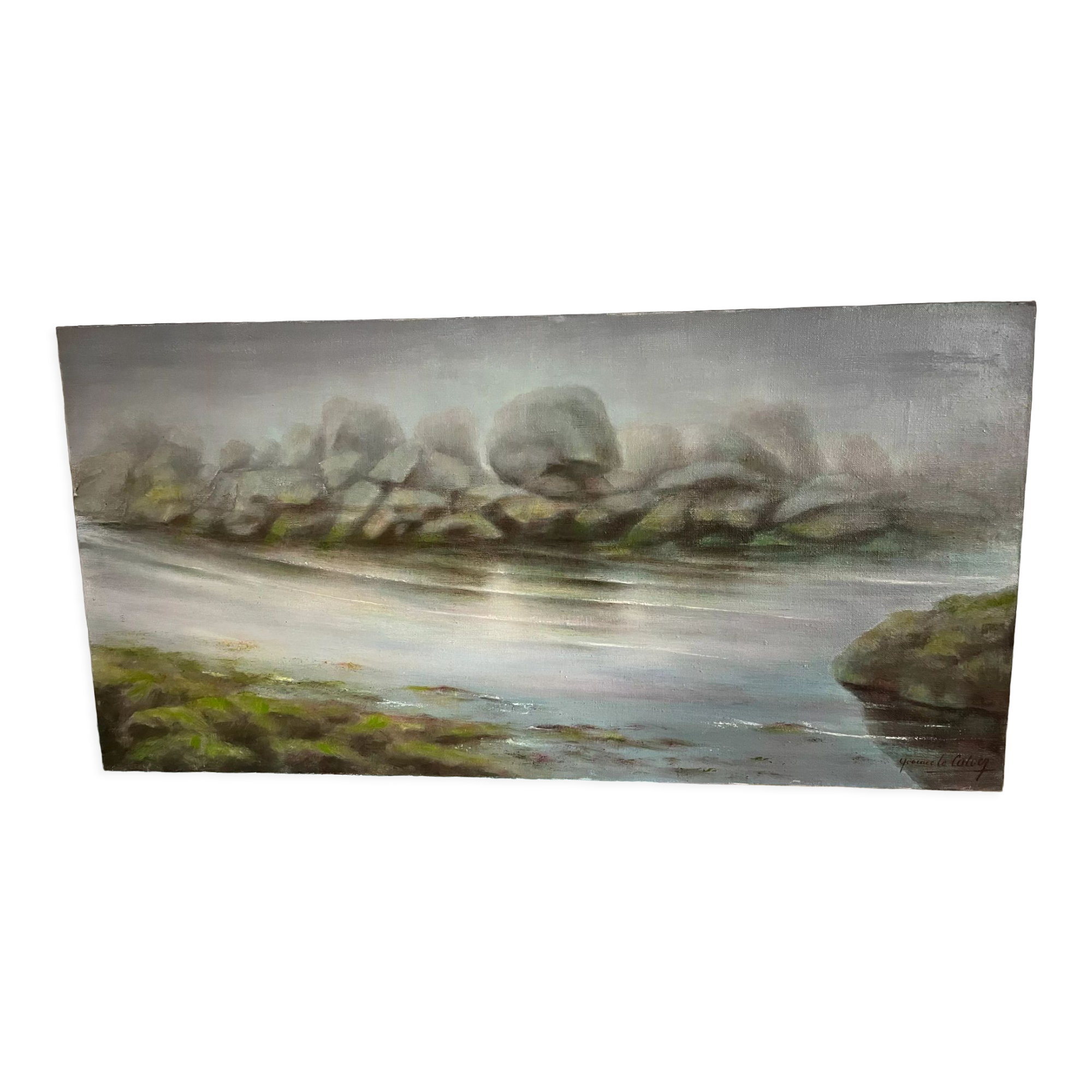 Tableau peinture à l’huile Brignogan signé