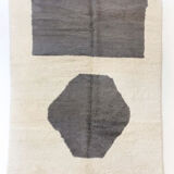 Tapis berbère Azilal à motifs graphiques gris 2,94x1,97m