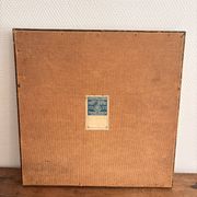 Vintage Square Mirror with Gilded Wood Frame by Sylvain Zonco, Casablanca 1950