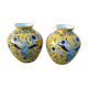 Pair of Chinese faience vases with Asian dragon decor in a Japonese style.