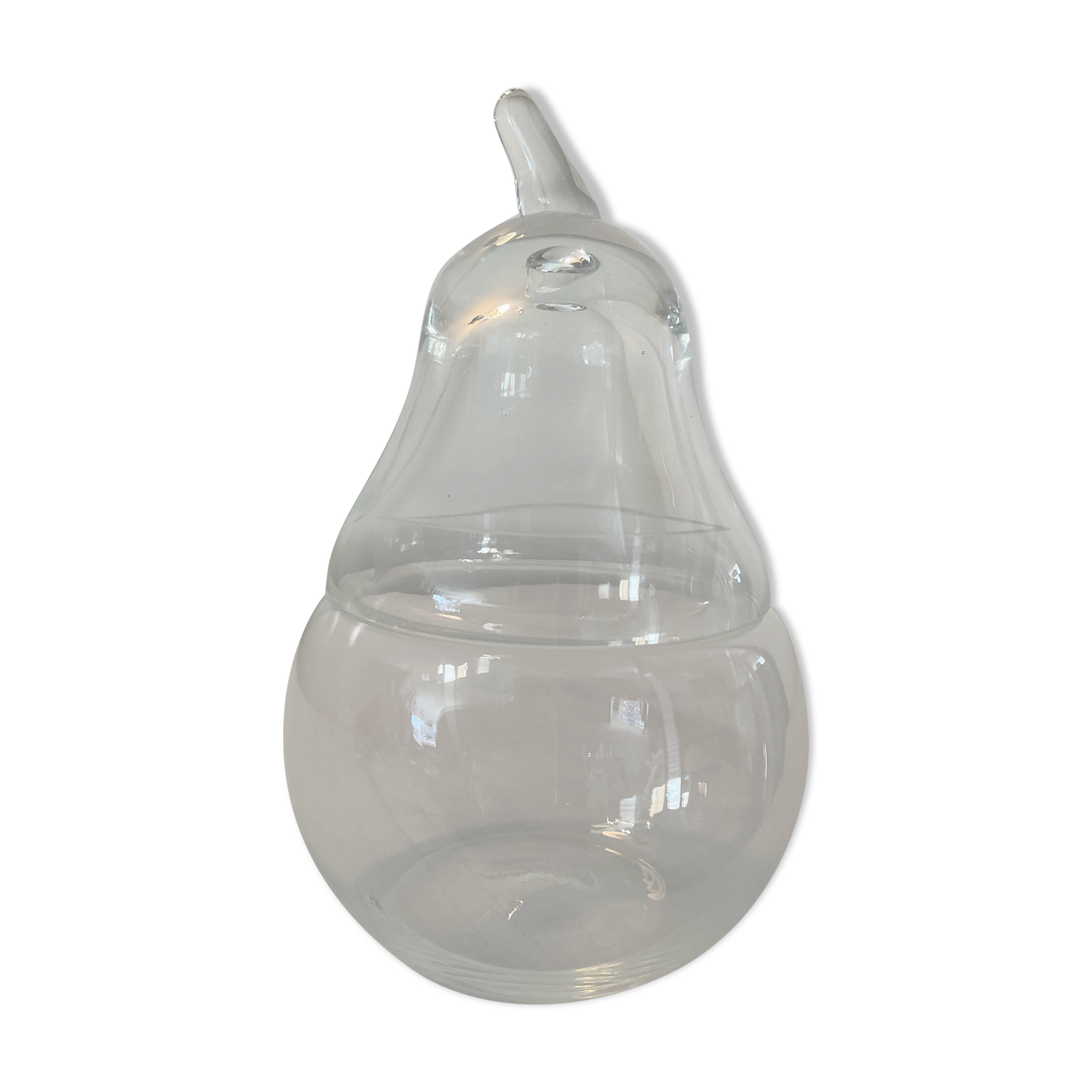 Empty pocket vintage blown glass pear