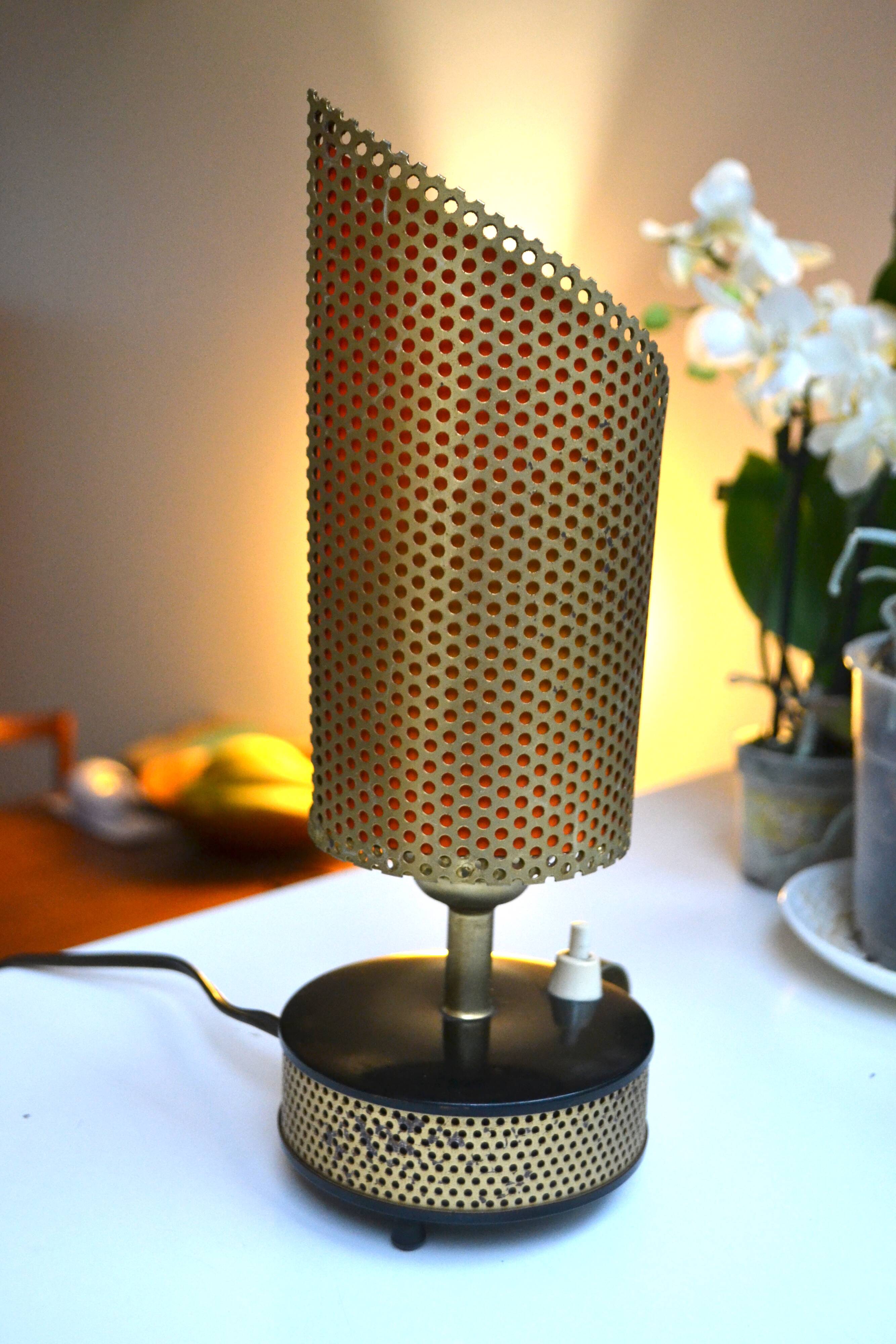 Perforated metal lamp TV atmosphere 50s