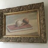 Old still life painting with frame