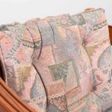 Giorgetti Gallery Collection Wooden Lounge Chairs w. Gobelin Upholstery 70s