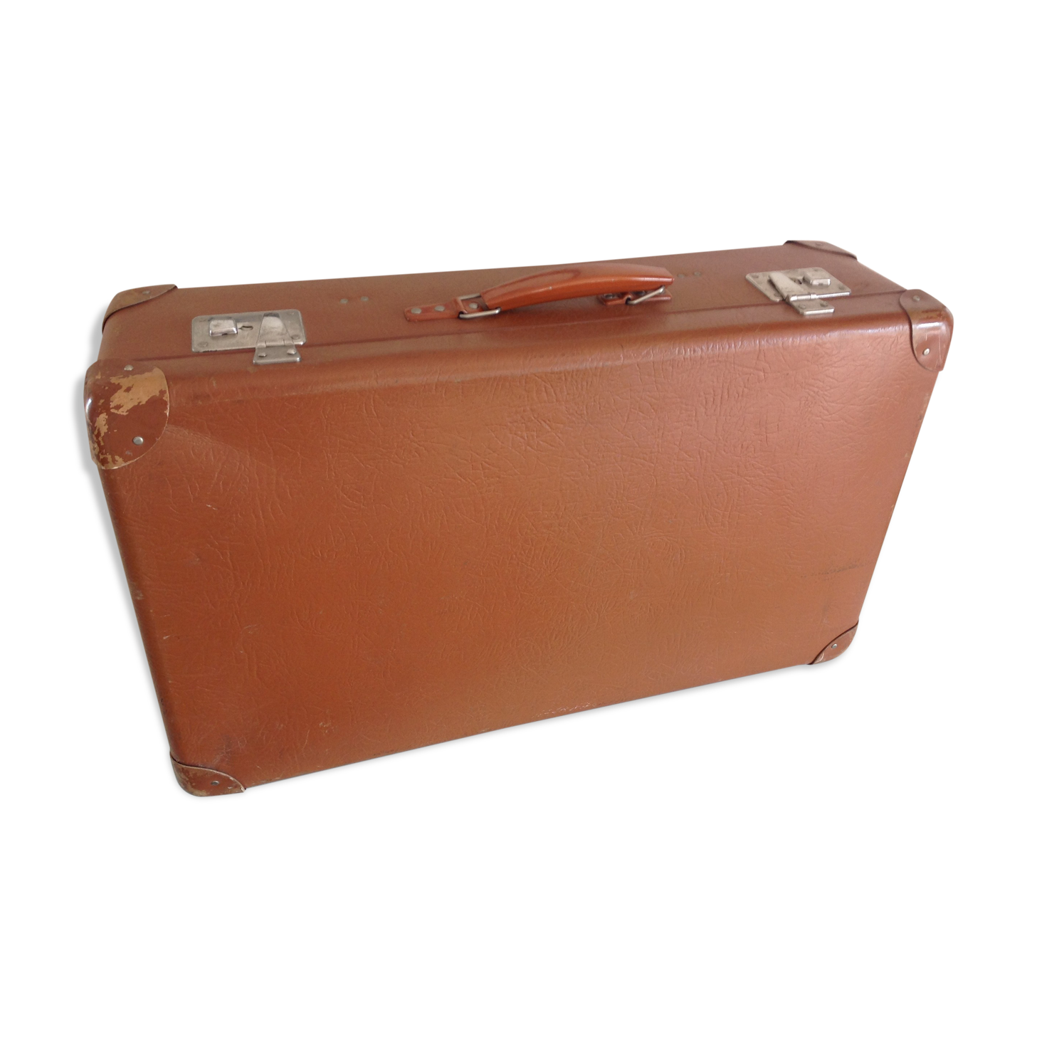 Light brown vintage suitcase