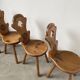 Set of 4 Savoyard pine chairs from the 60s