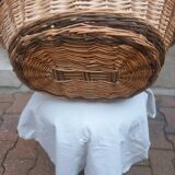 Oval basket woven wicker and hazel