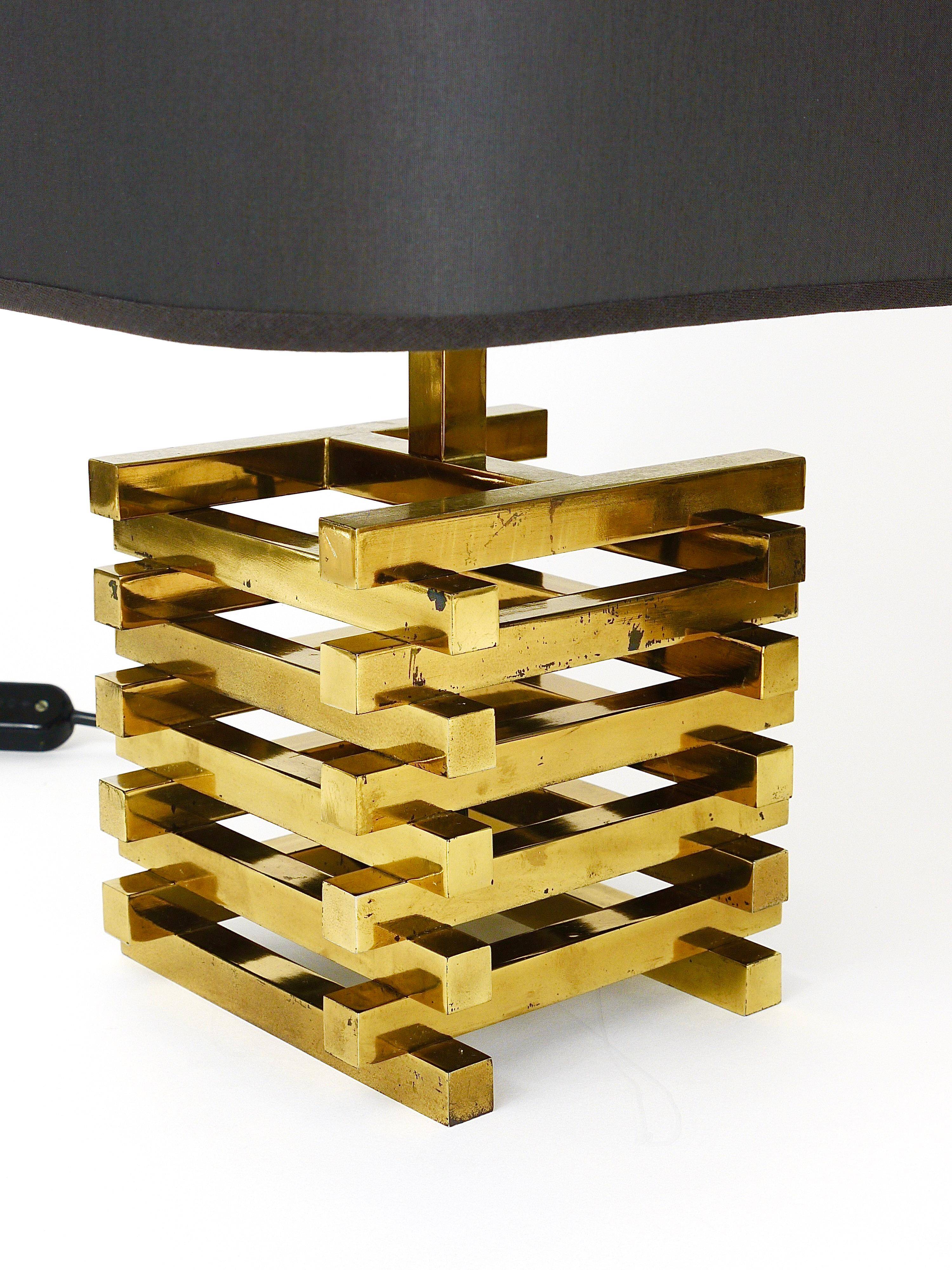 Paire de lampes de table Romeo Rega en laiton du milieu du siècle, Italie, années 1970
