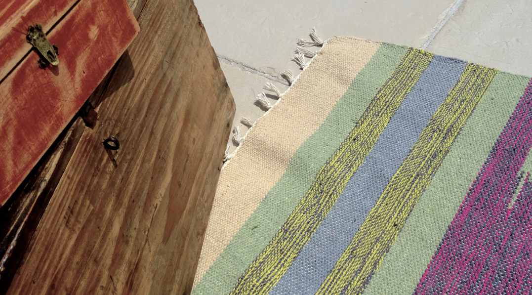 Braided rug 100% cotton multicolor 56x177cm