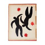 Collage on old book cover - painting after Matisse