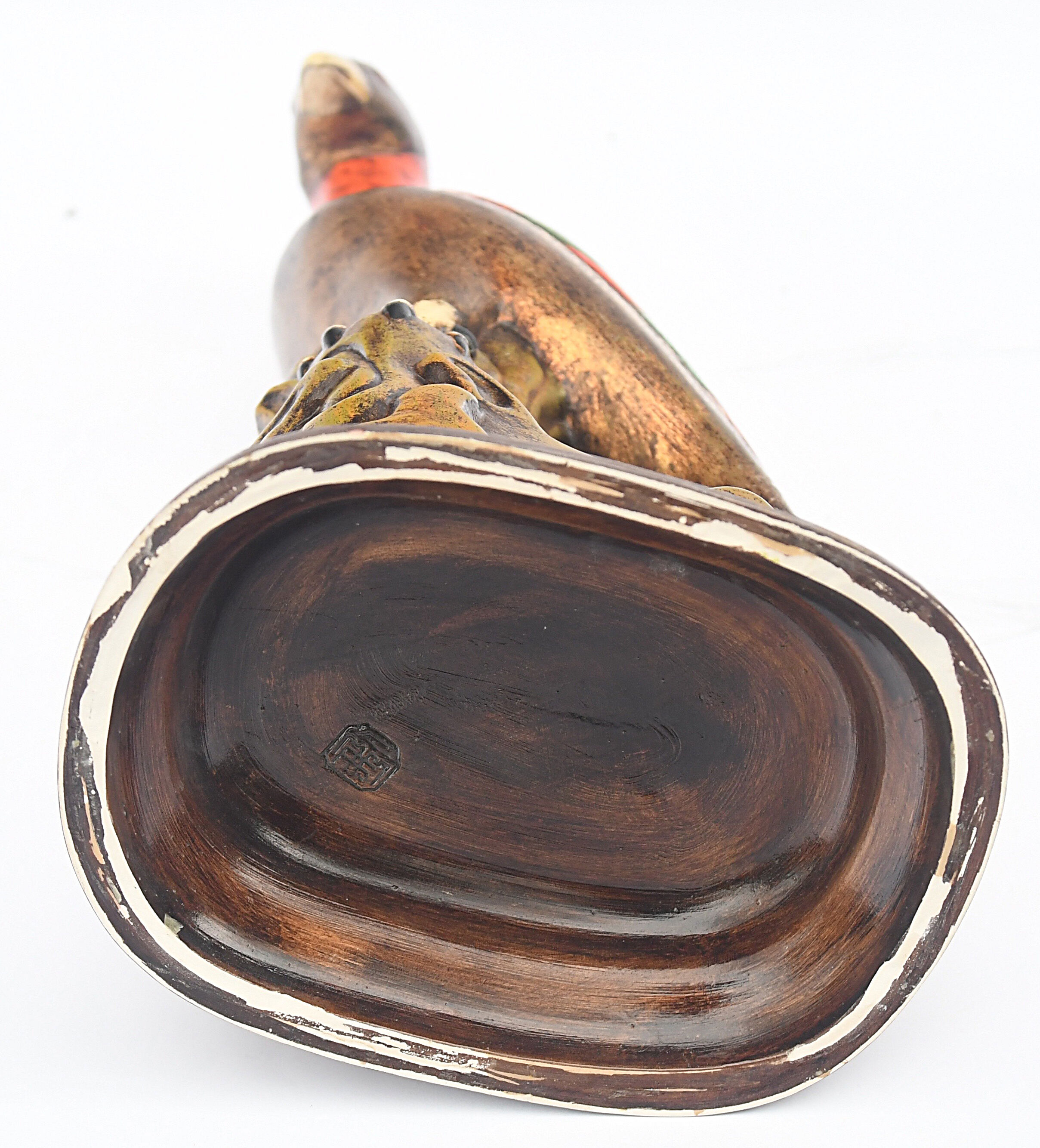 Pair of ceramic parrot lamps