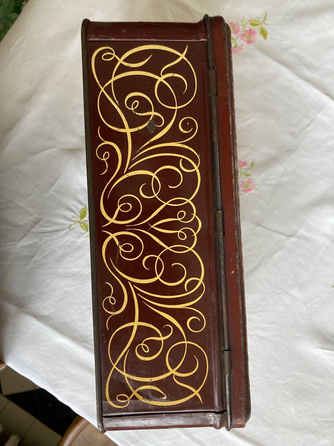 Metal box decorated with medieval pattern