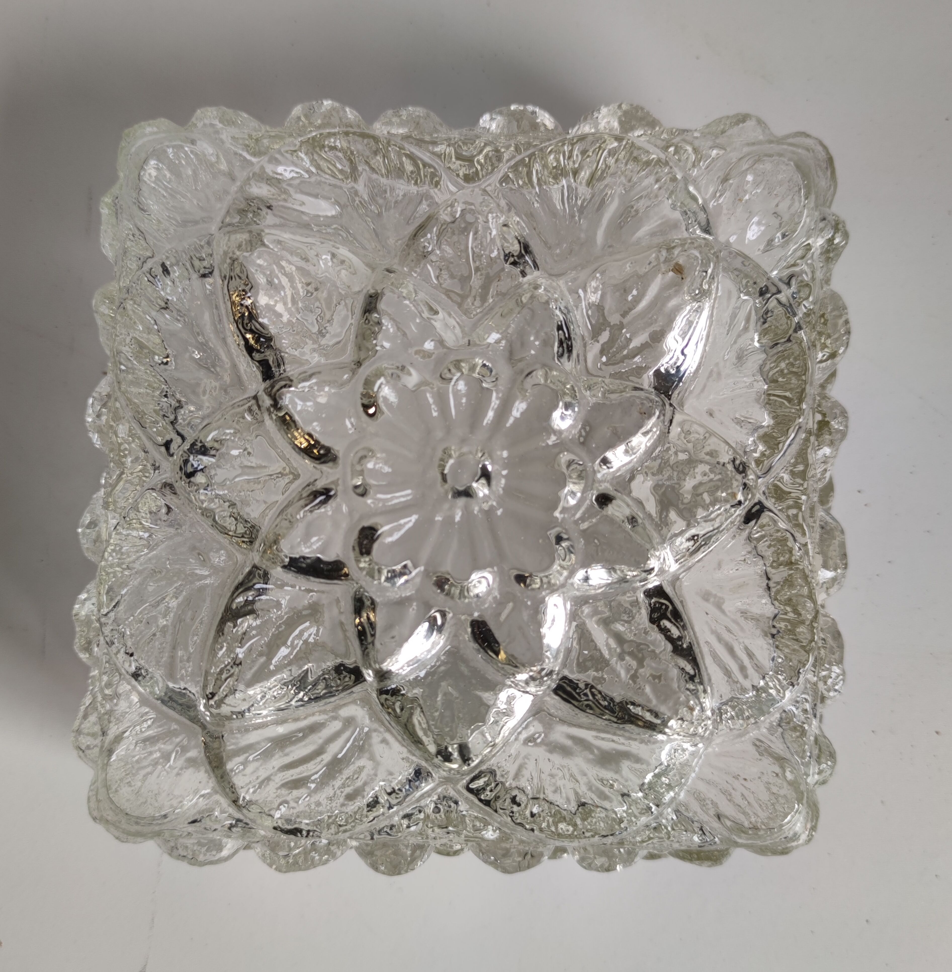Flower-shaped glass ceiling lamp