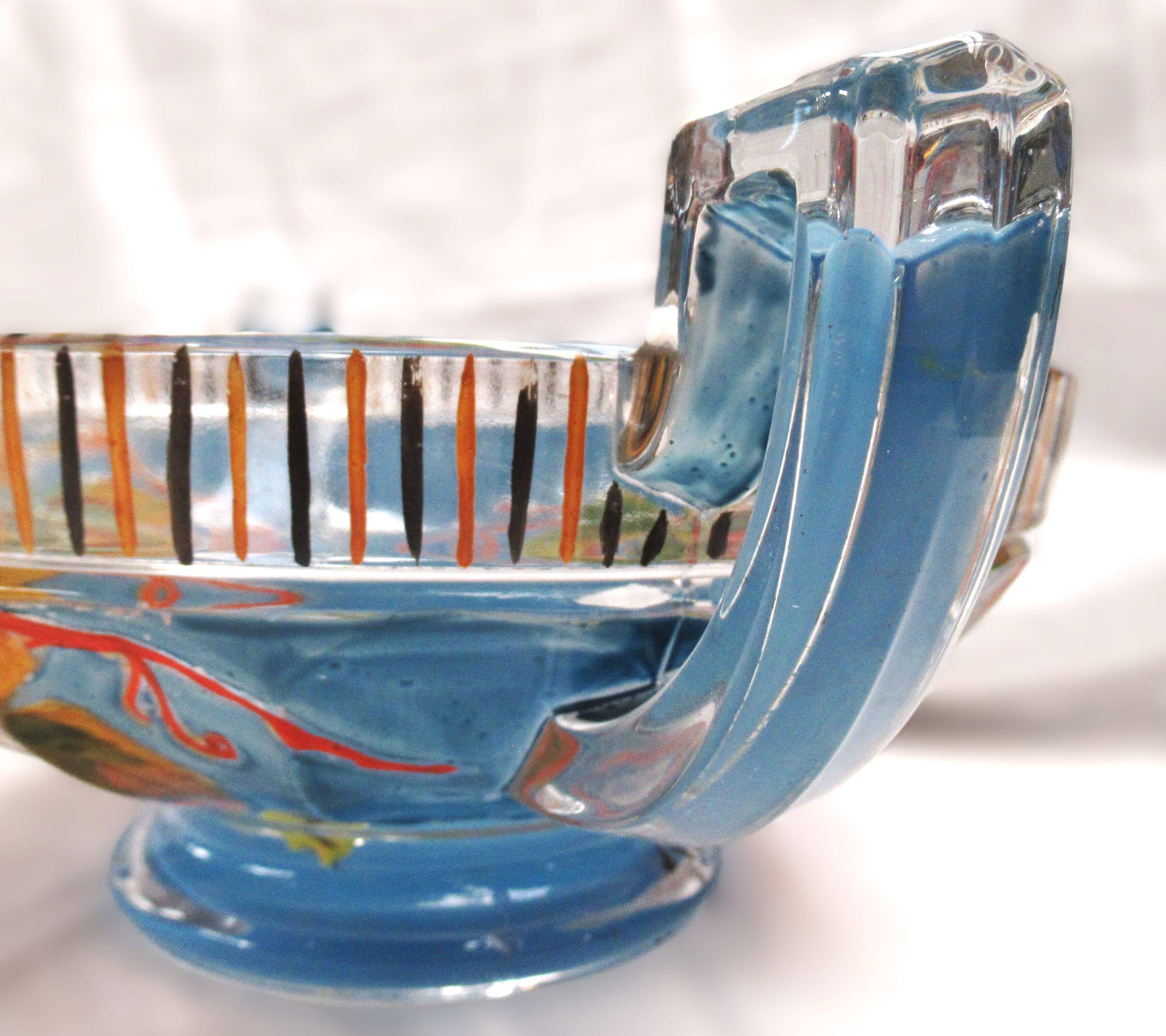 Cup "Noémie" Val Saint Lambert – Art Deco, handcrafted painting