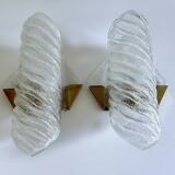 Pair of large Murano glass wall lights