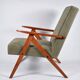 Fauteuil vintage B-310 Var des années 60 en velours vert olive