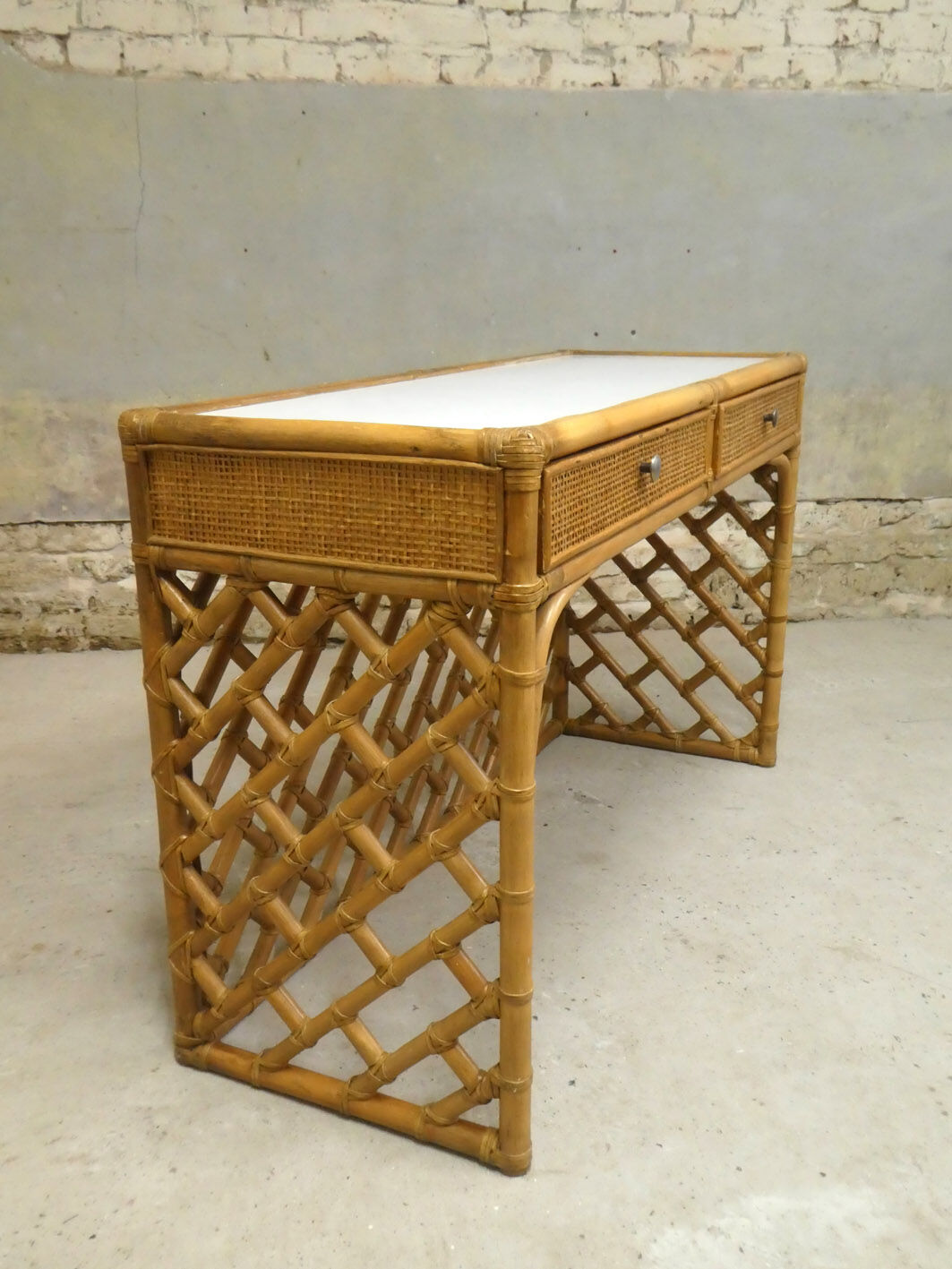 Bamboo dressing table console, 1970