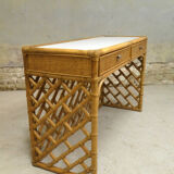 Bamboo dressing table console, 1970