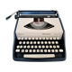 typewriter Remington Sperry rand Envoy III blue and white 70s