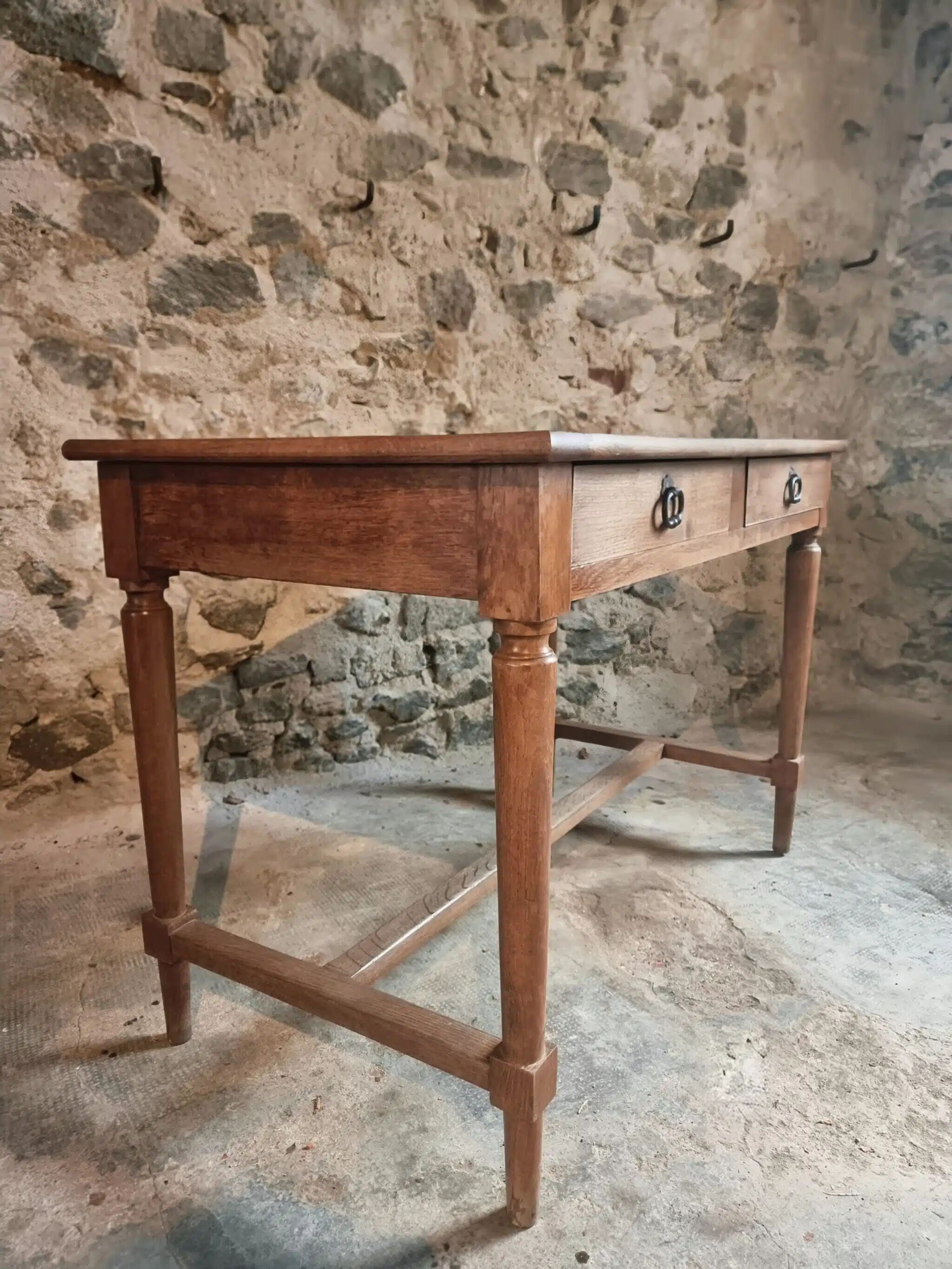 Table / antique desk in French oak, 1930s