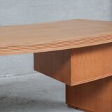 Mid-Century Oak Curved French Desk