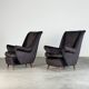 Pair of Italian Armchairs Attributed to Gio Ponti for ISA Bergamo, 1950s